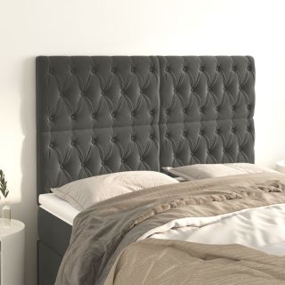voodipeatsid 4 tk, tumehall, 72x7x78/88 cm, samet