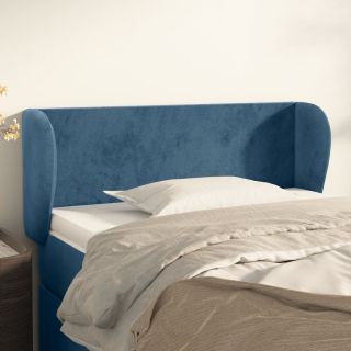 изголовье с бортиками, темно-синее, 93x23x78/88 см, бархат