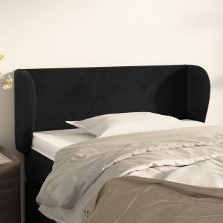 voodipeats servadega, must, 103x23x78/88 cm, samet