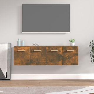 настенные шкафы, 2 шт., копченый дуб, 60x36,5x35 см, искусственное дерево