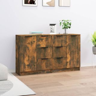puhvetkapid 2 tk, suitsutatud tamm, 60 x 30 x 70 cm, tehispuit
