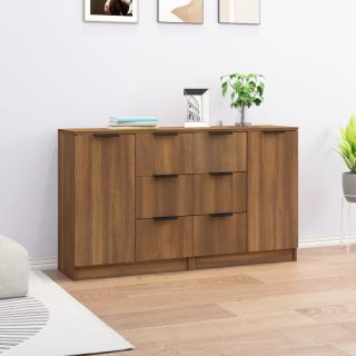 Буфеты 2 шт., коричневый дуб, 60 x 30 x 70 см, искусственное дерево