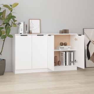 puhvetkapid 2 tk, valge, 60 x 30 x 70 cm, tehispuit