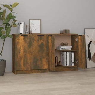 puhvetkapid 2 tk, suitsutatud tamm, 60 x 30 x 70 cm, tehispuit