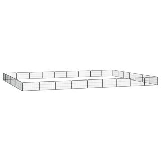 32 paneeliga koera mänguaed must 100x50 cm pulbervärvitud teras
