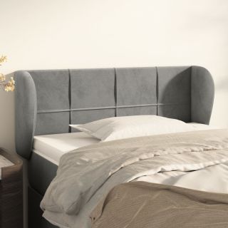 voodipeats servadega, helehall, 93x23x78/88 cm, samet