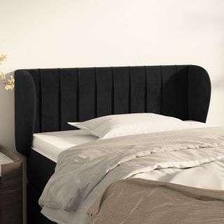 voodipeats servadega, must, 83x23x78/88 cm, samet