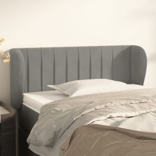voodipeats servadega, helehall, 93x23x78/88 cm, samet