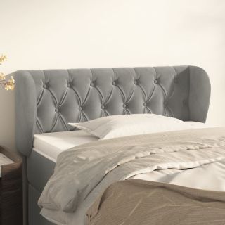 voodipeats servadega, helehall, 93x23x78/88 cm, samet
