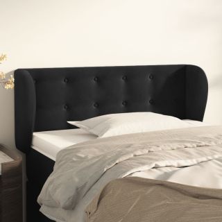 voodipeats servadega, must, 93x23x78/88 cm, samet