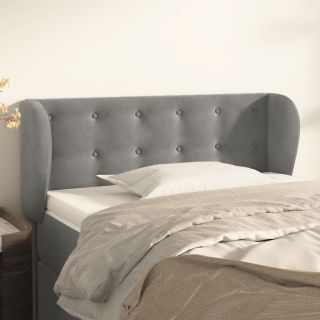 voodipeats servadega, helehall, 93x23x78/88 cm, samet