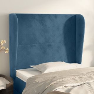 voodipeats servadega, tumesinine, 93x23x118/128 cm, samet