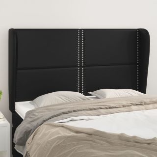 voodipeats servadega, must, 147x23x118/128 cm, kunstnahk