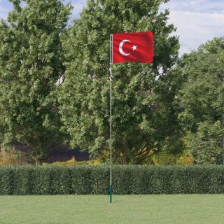 Türgi lipp ja lipumast, 5,55 m, alumiinium