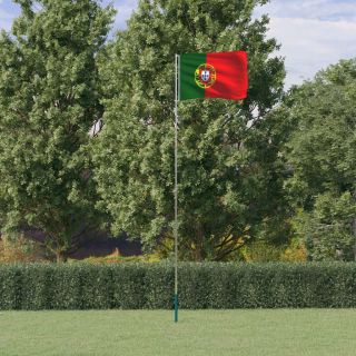 Portugali lipp ja lipumast, 5,55 m, alumiinium