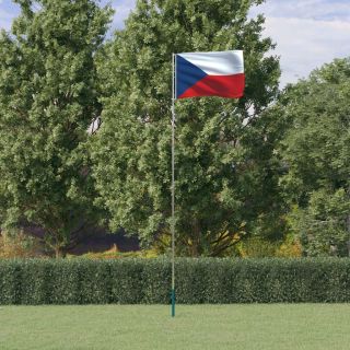 Чешский флаг и флагшток, 5,55 м, алюминий