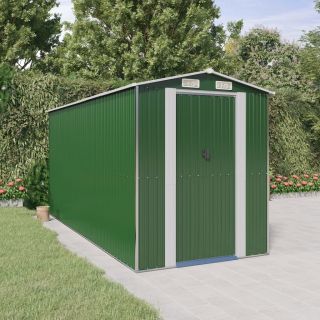 Садовый сарай, зеленый, 192 x 440 x 223 см, оцинкованная сталь
