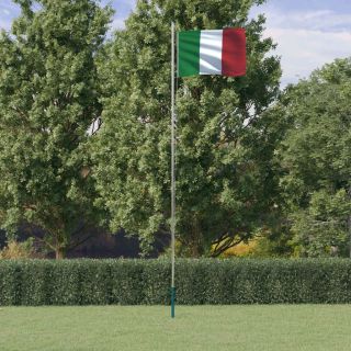 Itaalia lipp ja lipumast, 6,23 m, alumiinium