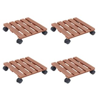 ratastel taimealus 4 tk, pruun, 30 x 30 x 7,5 cm WPC