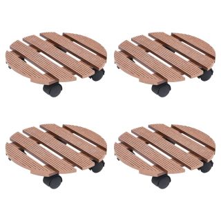 ratastel taimealus 4 tk, pruun, Ø30 x 7,5 cm WPC