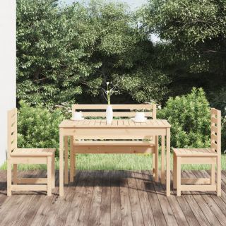 4-osaline aia söögimööbli komplekt, männipuit