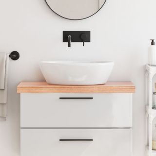 vannitoa tasapind, helepruun, 80 x 40 x (2-6) cm, täispuit