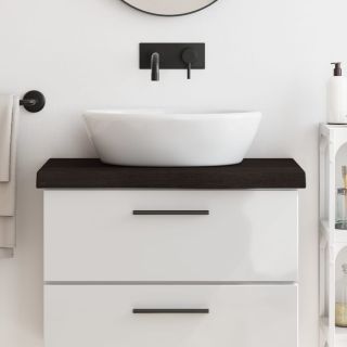 vannitoa tasapind, tumepruun, 80x40x(2-6) cm töödeldud täispuit
