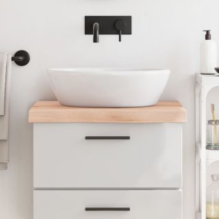 столешница для ванной комнаты, 60x60x(2-6) см, необработанный массив дерева