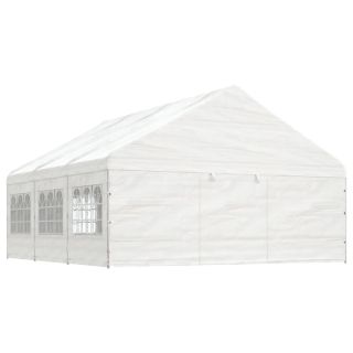 katusega varjualune, valge, 6,69 x 5,88 x 3,75 m, polüetüleen