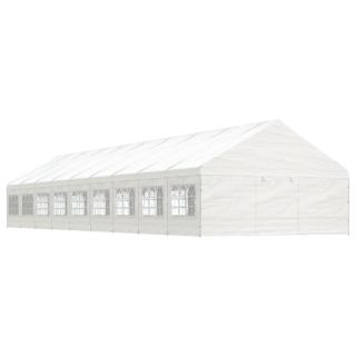 katusega varjualune, valge, 20,07 x 5,88 x 3,75 m, polüetüleen