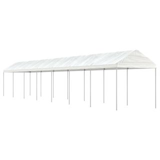 katusega varjualune, valge, 15,61 x 2,28 x 2,69 m, polüetüleen
