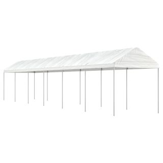 katusega varjualune, valge, 13,38 x 2,28 x 2,69 m, polüetüleen