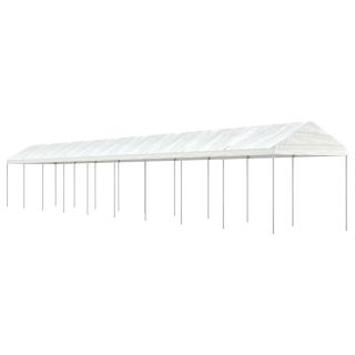 katusega varjualune, valge, 20,07 x 2,28 x 2,69 m, polüetüleen