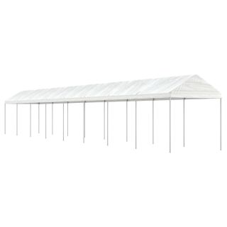 katusega varjualune, valge, 17,84 x 2,28 x 2,69 m, polüetüleen