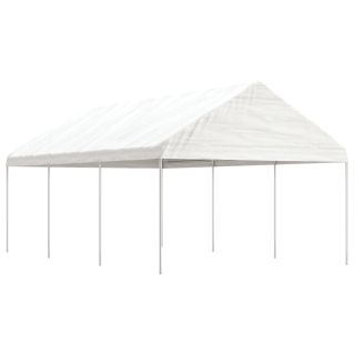 katusega varjualune, valge, 6,69 x 4,08 x 3,22 m, polüetüleen