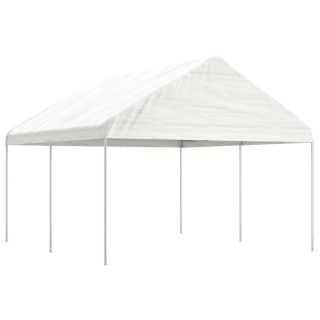 katusega varjualune, valge, 4,46 x 4,08 x 3,22 m, polüetüleen