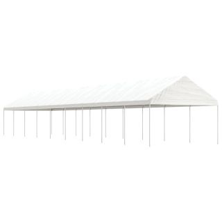 katusega varjualune, valge, 20,07 x 4,08 x 3,22 m, polüetüleen