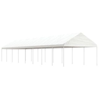 katusega varjualune, valge, 17,84 x 4,08 x 3,22 m, polüetüleen