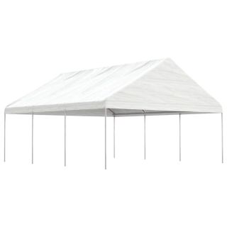 katusega varjualune, valge, 6,69 x 5,88 x 3,75 m, polüetüleen