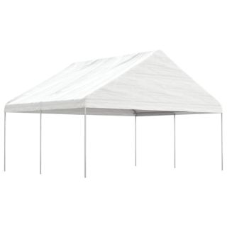 katusega varjualune, valge, 4,46 x 5,88 x 3,75 m, polüetüleen