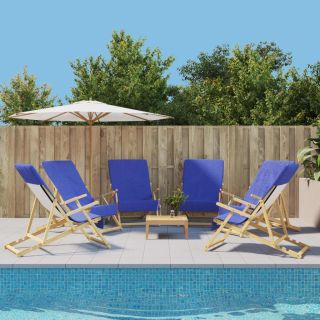 Пляжные полотенца 6 шт., темно-синие, 60 x 135 см, ткань, 400 г/м²