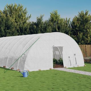 kasvuhoone terasraamiga, valge, 96 m², 16x6x2,85 m