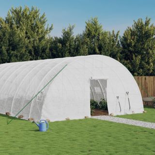 kasvuhoone terasraamiga, valge, 72 m², 12x6x2,85 m