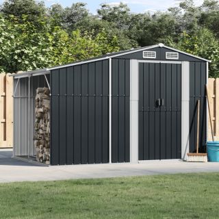 Садовый сарай, антрацитово-серый, 277x192,5x179 см, оцинкованная сталь