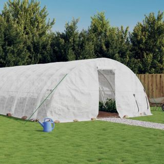 kasvuhoone terasraamiga, valge, 40 m², 8x5x2,3 m