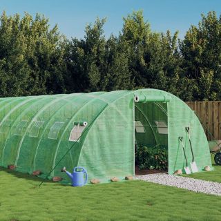 kasvuhoone terasraamiga, roheline, 32 m², 8x4x2 m