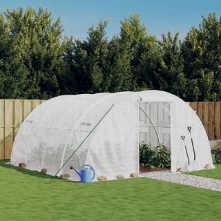 kasvuhoone terasraamiga, valge, 16 m², 4x4x2 m