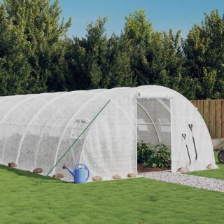kasvuhoone terasraamiga, valge, 40 m², 10x4x2 m
