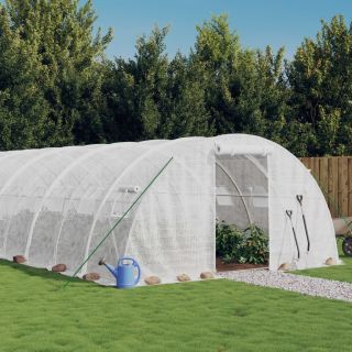 kasvuhoone terasraamiga, valge, 72 m², 18x4x2 m