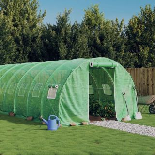 kasvuhoone terasraamiga, roheline, 42 m², 14x3x2 m